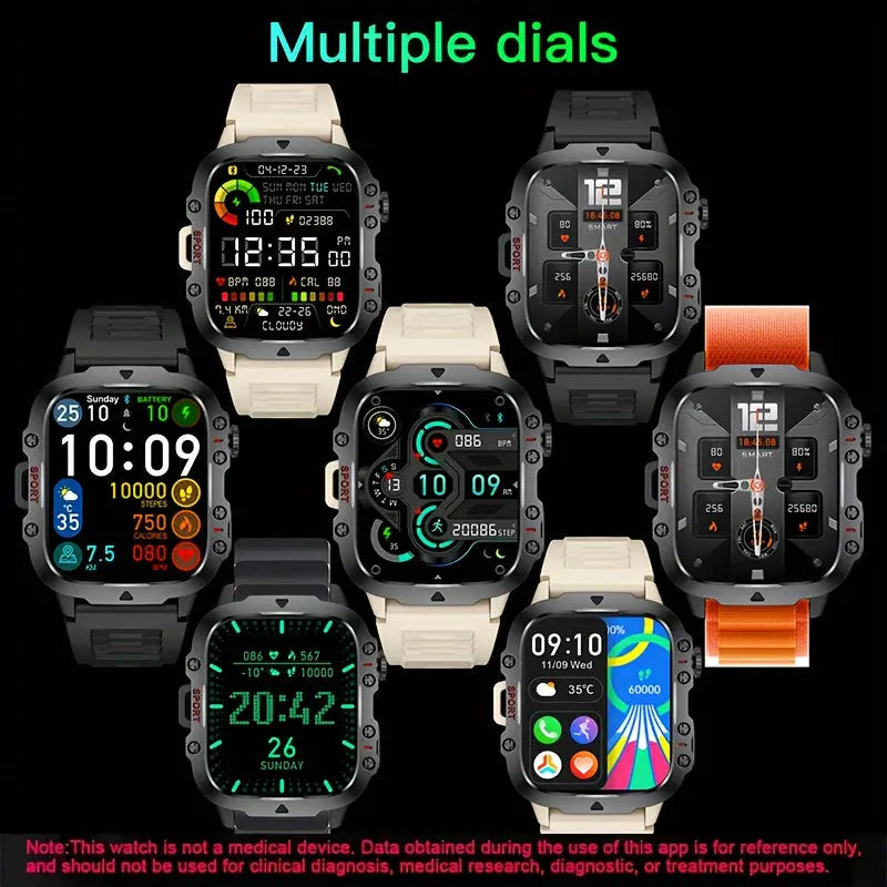 Alcom Distribution waterproof fitness smartwatch collection showing multiple dials and colorful displays