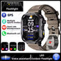Fitness tracker smart watch for men by Alcom Distribution with GPS heart rate monitor and outdoor flashlight