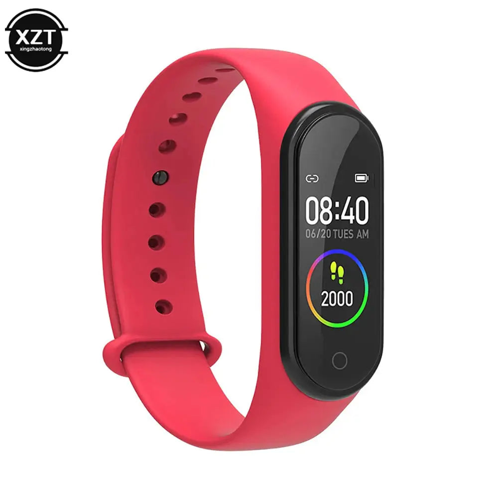 Alcom Distribution affordable fitness tracker watch with red band and digital step counter display