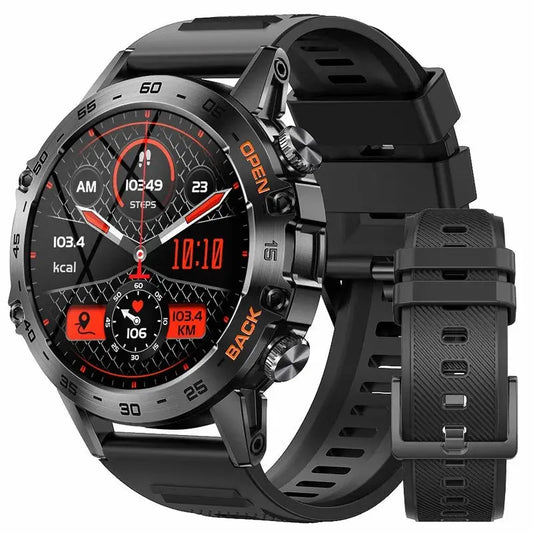 Close-up of LIGE FitForce K52 smartwatch displaying fitness stats in LIGE FitForce K52 review