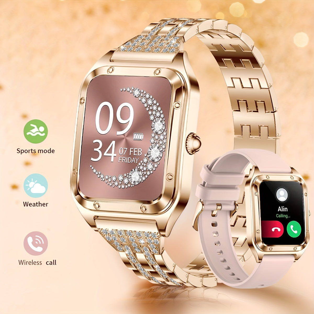 Women's Smart Watch (Answer/Dial), 1.57" Smart Watch For Android And IOS Phones, IP67 Water Resistant Fitness Watch, AI Voice Features for Women & Men