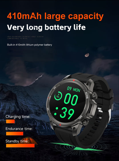 2024 High-Definition GPS Smart Watch for Men - LED Illuminated 360*360 HD Screen, AI Voice Assistant, Wireless Calling, NFC, Compass, Sport Fitness Tracker - Perfect Father's Day Gift or Stylish Accessory