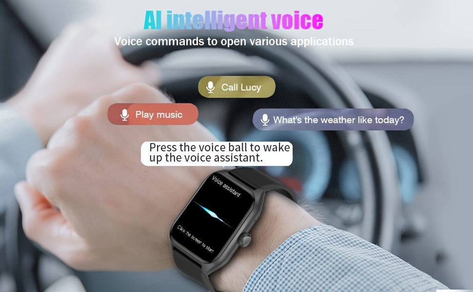 Ultra-Slim Smartwatch Pro - Body Temperature & Sleep Monitor, Wireless Call Answering, 100+ Sports Modes, SOS, Game, AI Voice, Calculator - Compatible with Android & iPhone, Fitness Activity Tracker for Men & Women