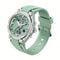 Alcom Distribution 5ATM waterproof women's watch with mint green silicone strap and digital analog display