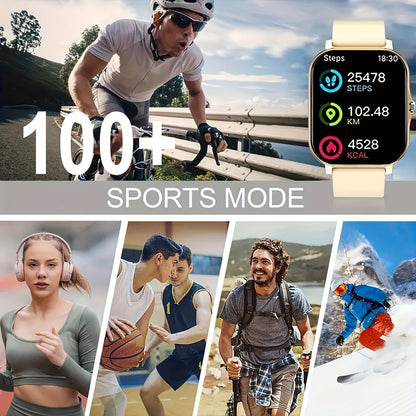 2024 New Touchscreen 1.83" Smartwatch for Men & Women - Wireless, Call & Text Notifications, Fitness & Sleep Tracker, USB Charging, TFT Screen, Silicone Bands, Wireless Outdoor Watch