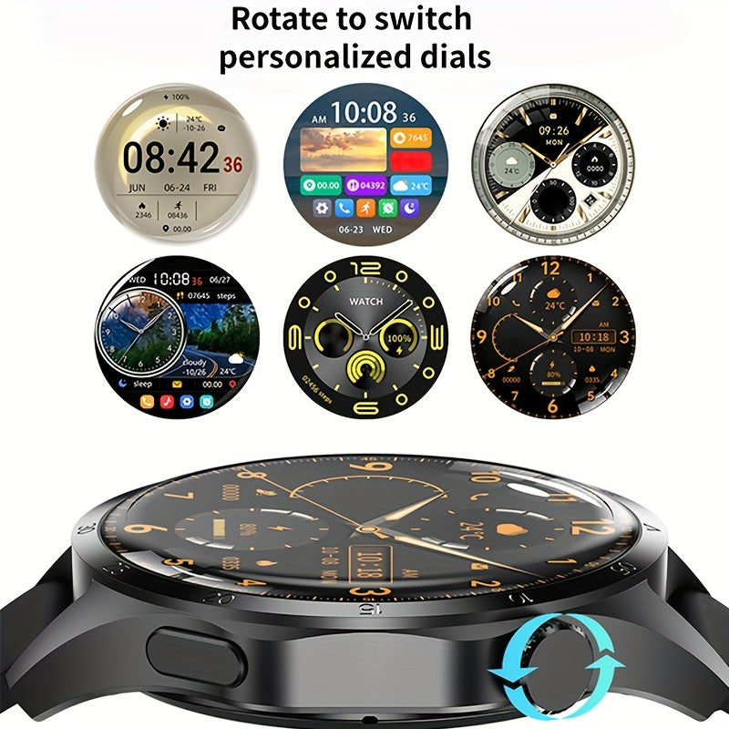 2024 New NFC Smart Watch For Men GPS Motion Trajectory 360*360 HD Screen AI Voice Wireless Call Smartwatch Sports Fitness Tracker Watch For Men Father's Day Gift