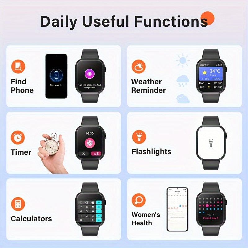 Advanced Smartwatch Pro - 1.85-inch HD Display, Wireless Calling, Multiple Sports Modes, 100+ Exercise Methods, Fitness Tracker, Heart Rate Monitor, and Sleep Quality Tracker