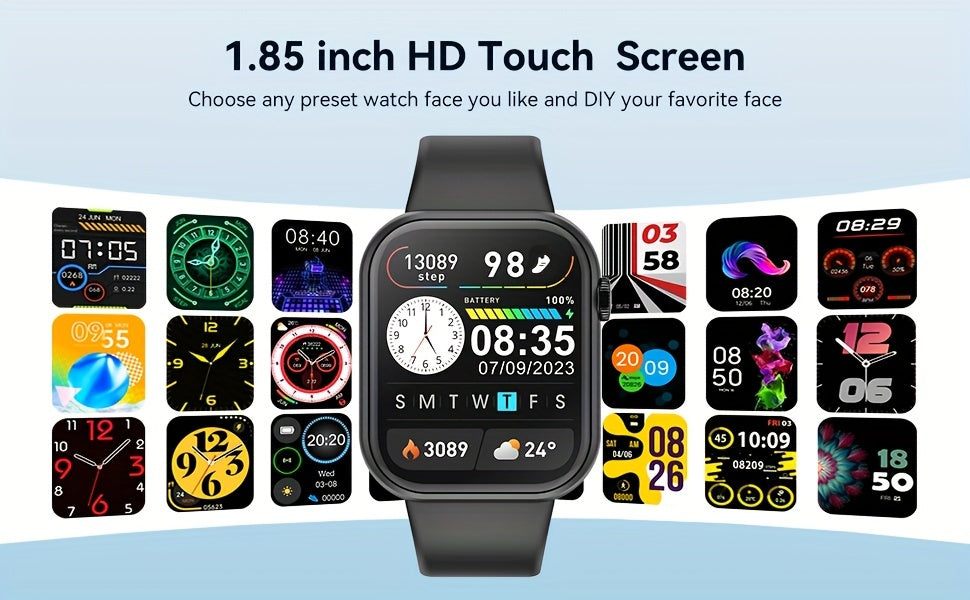 Advanced Smartwatch Pro - 1.85-inch HD Display, Wireless Calling, Multiple Sports Modes, 100+ Exercise Methods, Fitness Tracker, Heart Rate Monitor, and Sleep Quality Tracker