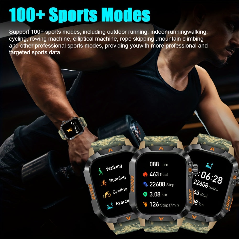 2024 Advanced Smart Fitness Watch - Activity & Fitness Tracker with 100+ Sports Modes, LED Altimeter, Barometer, 600mAh Battery, Multimedia Message Viewing, Weather Forecast, Pedometer, and Heart Rate Monitor for Android iPho