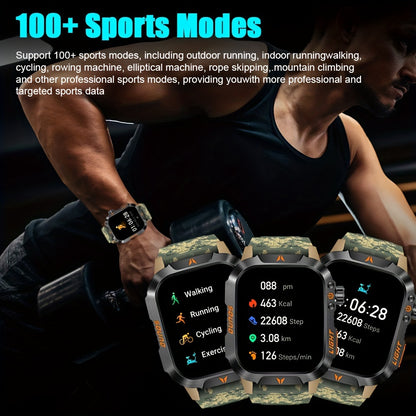 2024 Advanced Smart Fitness Watch - Activity & Fitness Tracker with 100+ Sports Modes, LED Altimeter, Barometer, 600mAh Battery, Multimedia Message Viewing, Weather Forecast, Pedometer, and Heart Rate Monitor for Android iPho