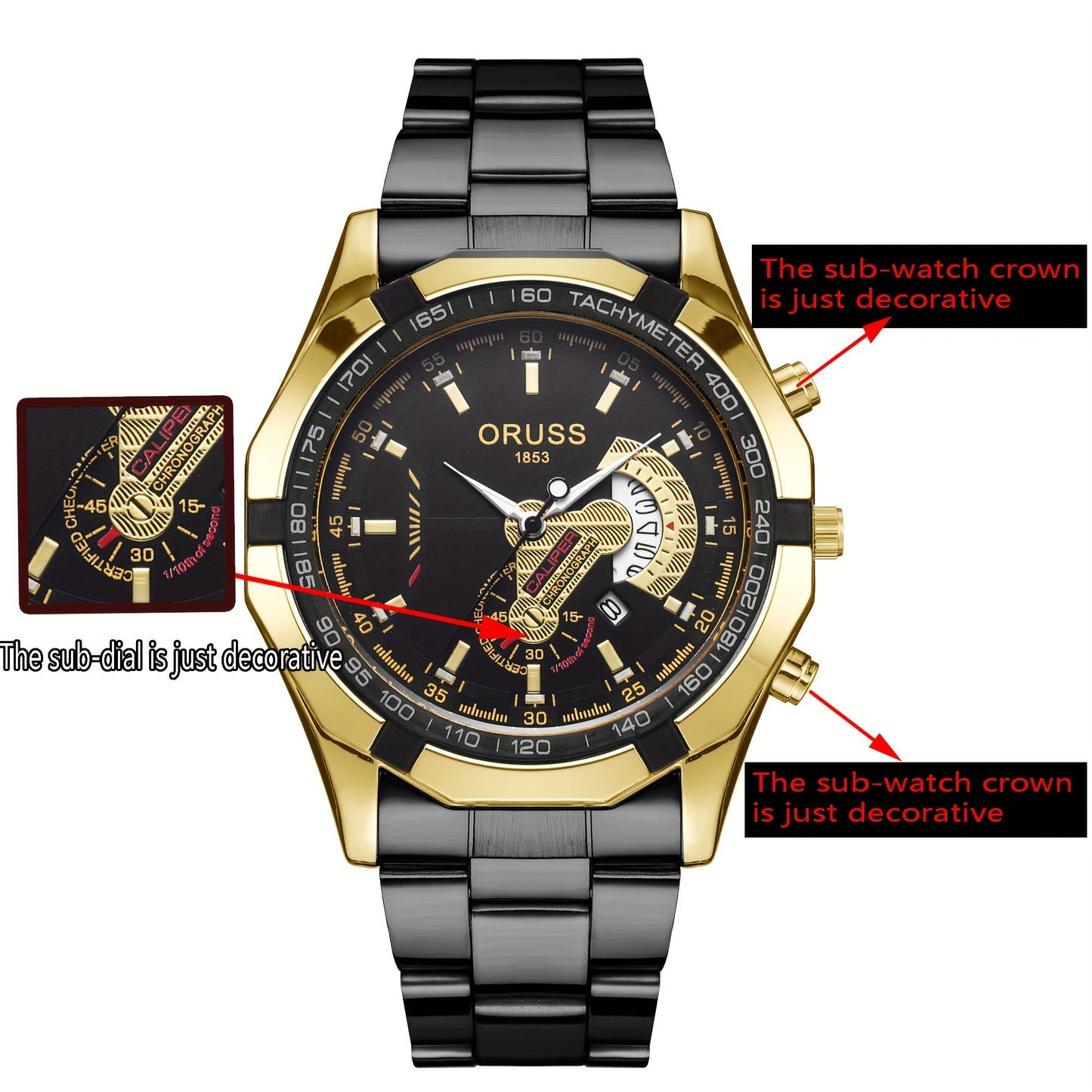 Genuine Domineering Business Sports Watch for Men – High-Grade, Luminous, with Double Calendar