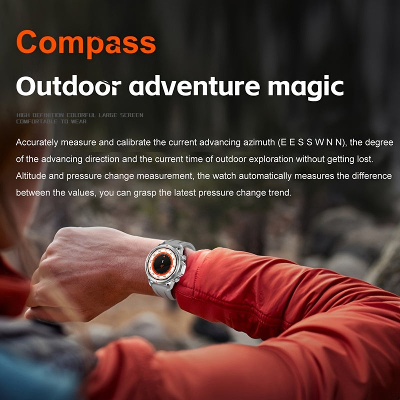 2024 High-Definition GPS Smart Watch for Men - LED Illuminated 360*360 HD Screen, AI Voice Assistant, Wireless Calling, NFC, Compass, Sport Fitness Tracker - Perfect Father's Day Gift or Stylish Accessory