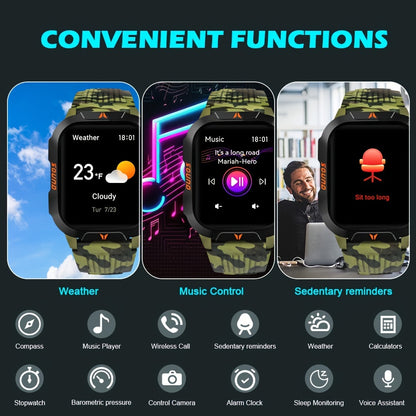 2024 Advanced Smart Fitness Watch - Activity & Fitness Tracker with 100+ Sports Modes, LED Altimeter, Barometer, 600mAh Battery, Multimedia Message Viewing, Weather Forecast, Pedometer, and Heart Rate Monitor for Android iPho