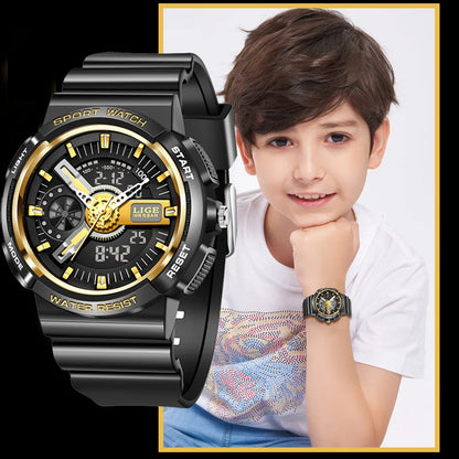 LIGE Military Kids Sport Watches 50M Waterproof