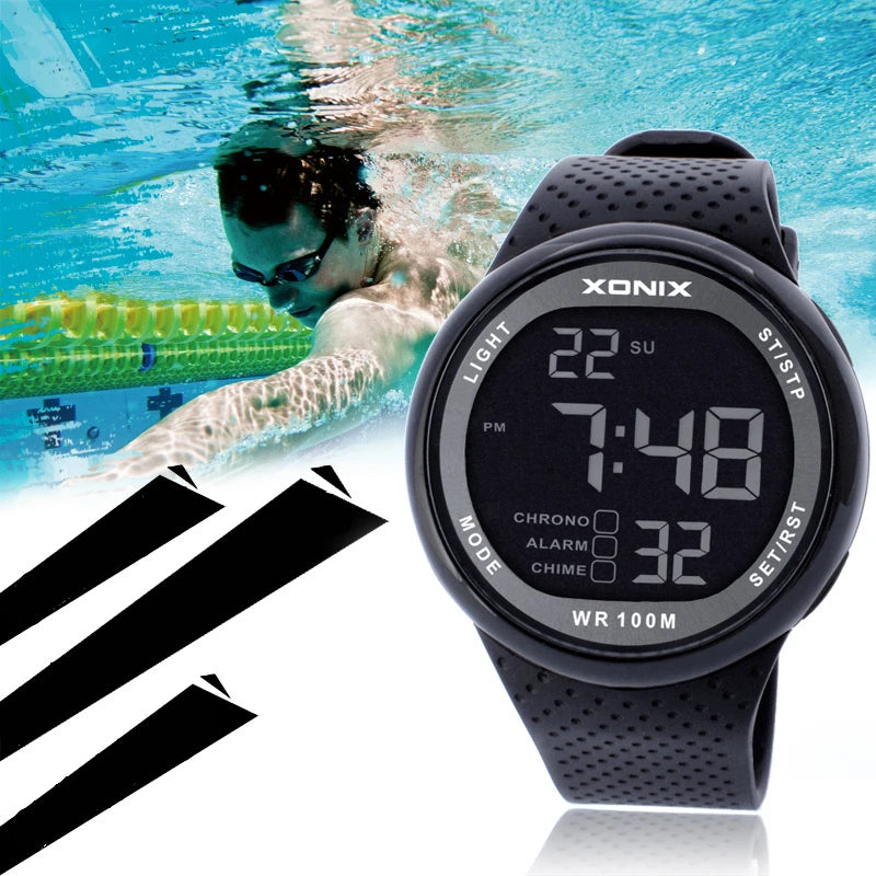 Men's 100m Waterproof Sports Digital Wristwatch