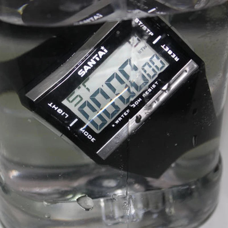 Waterproof Digital Sports Watch with Rubber Strap for Swimming and Diving