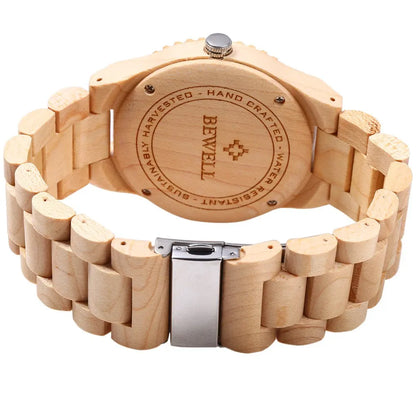 BEWELL ZS-W065A Wooden Quartz Watch: A Timeless Blend of Nature and Luxury