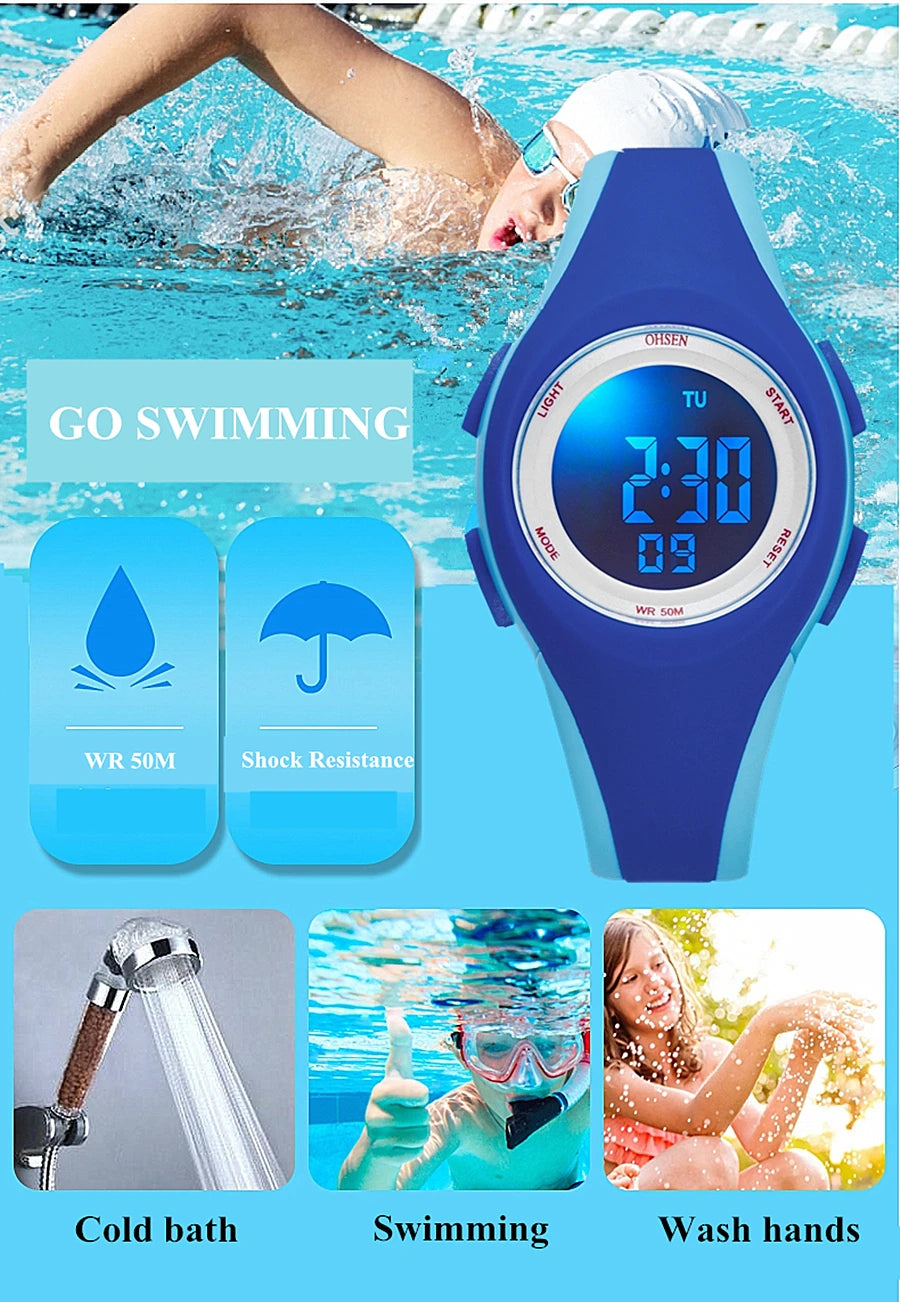 OHSEN Kids Sport Watches 50M Waterproof