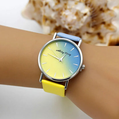 Ladies' Casual Gradient Ramp Watch - Luxury Women's Quartz Wristwatch