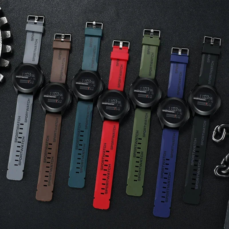 Sporty Men's Digital Watch with Multiple Functions