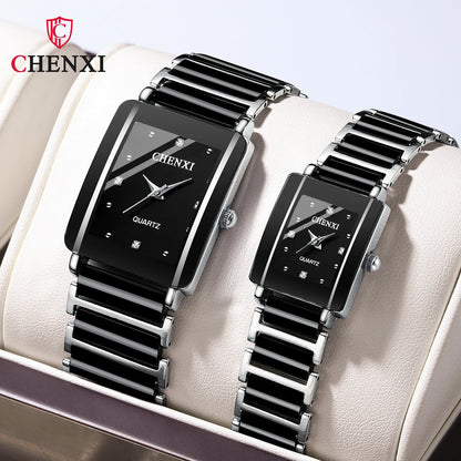 CHENXI His and Hers Waterproof Ceramic Watches for Couples