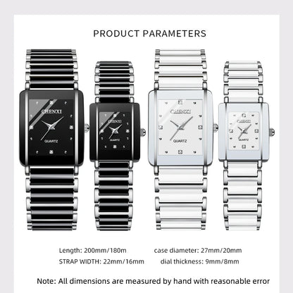 CHENXI His and Hers Waterproof Ceramic Watches for Couples