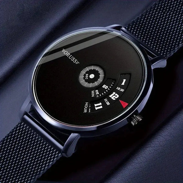 Stylish ORUSS Luminous Men's Watch – Western Red Accent
