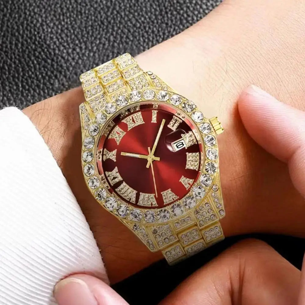 Luxury Hip Hop Men's Rhinestone Watch