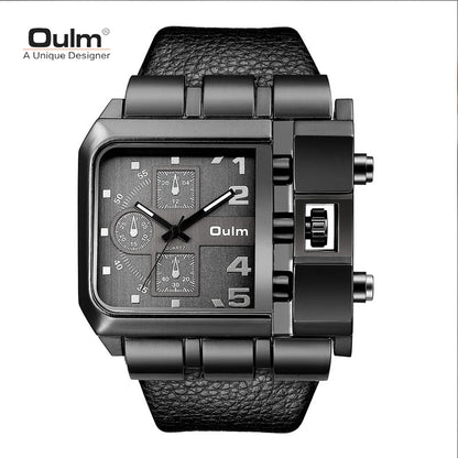 Oulm Rectangle Men’s Quartz Watch – Bold Design, Military-Grade Durability