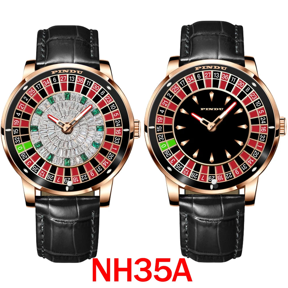 2024 New Pindu the Jacob & Co. Casino NH35A Automatic Watch Men Stainless Steel WaterProof Mechanical Diamond Watch Men+Gift Box