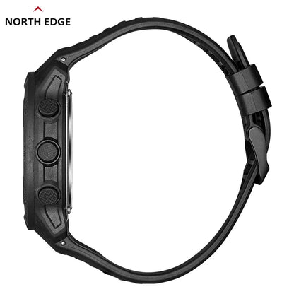 NORTH EDGE VERTICO Men's Digital Watch Carbon Fiber Case For Man Sports Running Swimming WR50M Watch Altimeter Barometer Compass