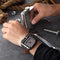 Oulm Rectangle Men’s Watch – Bold Design, Black Strap