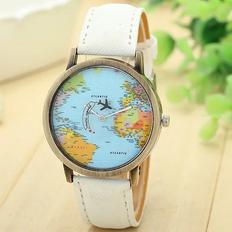 Fashion Global World Map Denim Watch: Style Meets Wanderlust