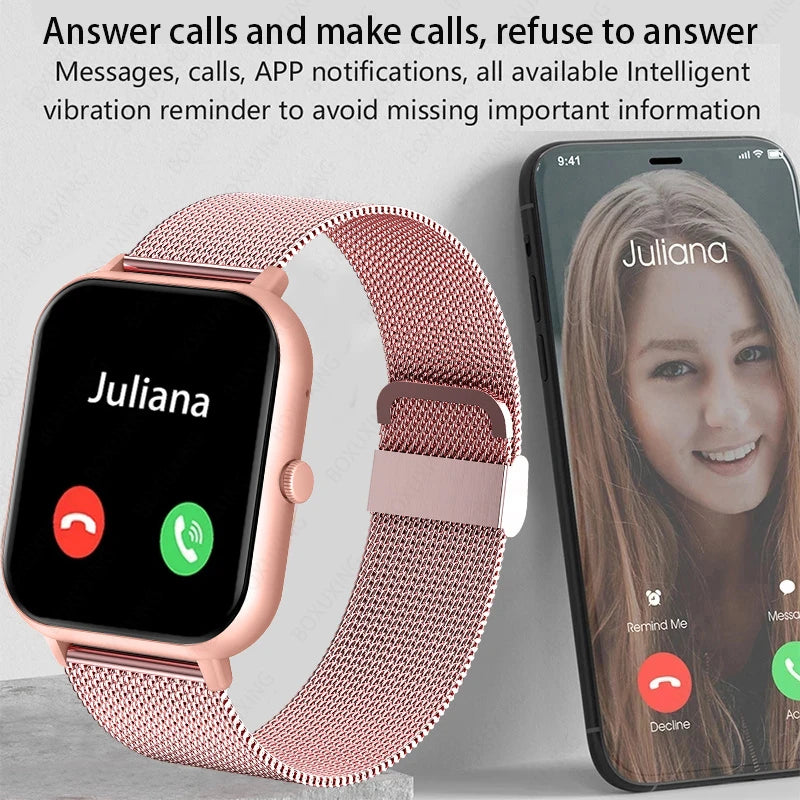 Xiaomi Call Smart Watch Women For Android IOS Waterproof Bluetooth Music Watches Full Touch Clock