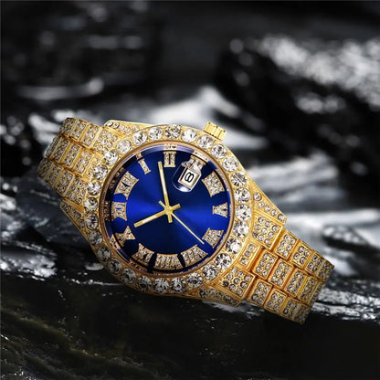 Luxury Hip Hop Men's Rhinestone Watch