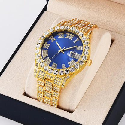 Luxury Hip Hop Men's Rhinestone Watch