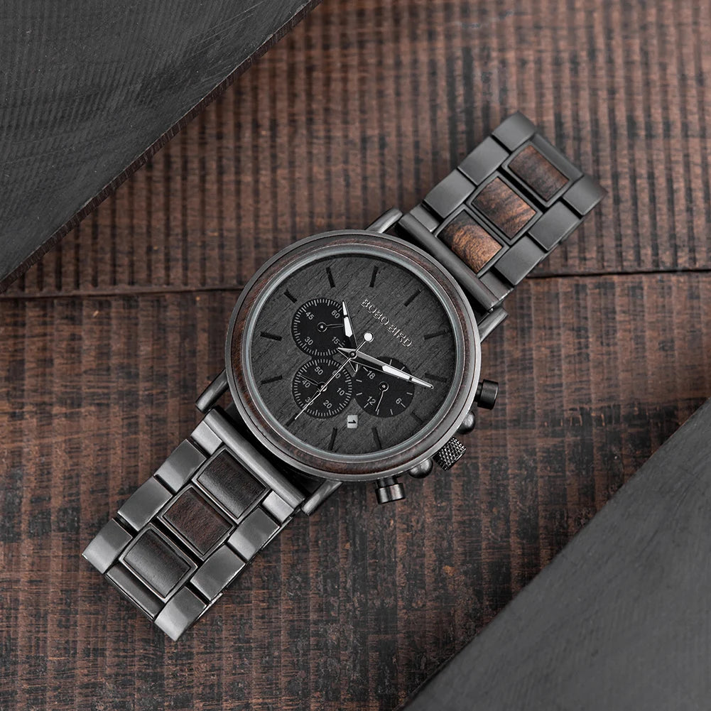 BOBO BIRD Model GQ026-1 Personalized Engraved Wooden Watch: A Timeless Gift for Him