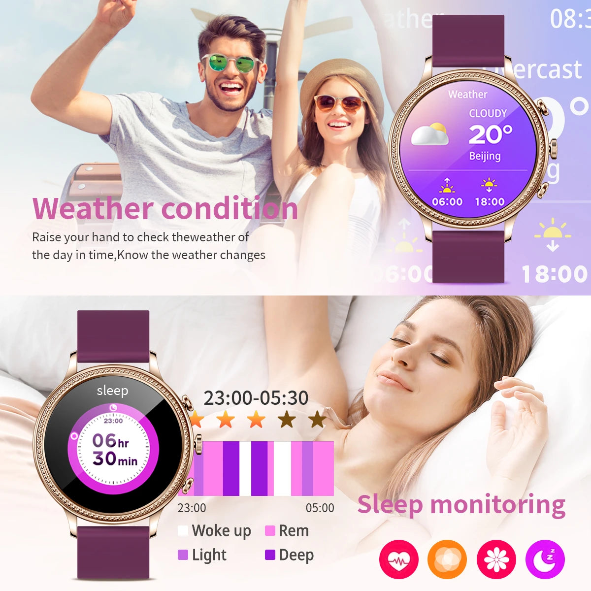 LIGE Luxury Smart Watches For Women - Bluetooth - Call Connected Phone - Health Monitor Sports