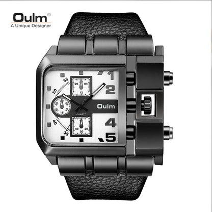 Oulm Rectangle Men’s Quartz Watch – Bold Design, Military-Grade Durability