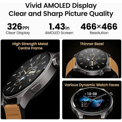 TOZO S5 Smart Watch (Answer/Make Calls),1.43’’AMOLED Smart Watches for Men Women 100+Sport Modes Fitness Watch with Blood Oxygen