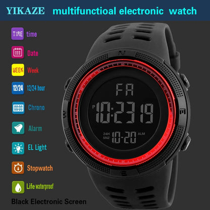 YIKAZE Multifunction Men's Waterproof Digital Watches