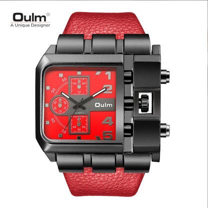 Oulm Rectangle Men’s Quartz Watch – Bold Design, Military-Grade Durability