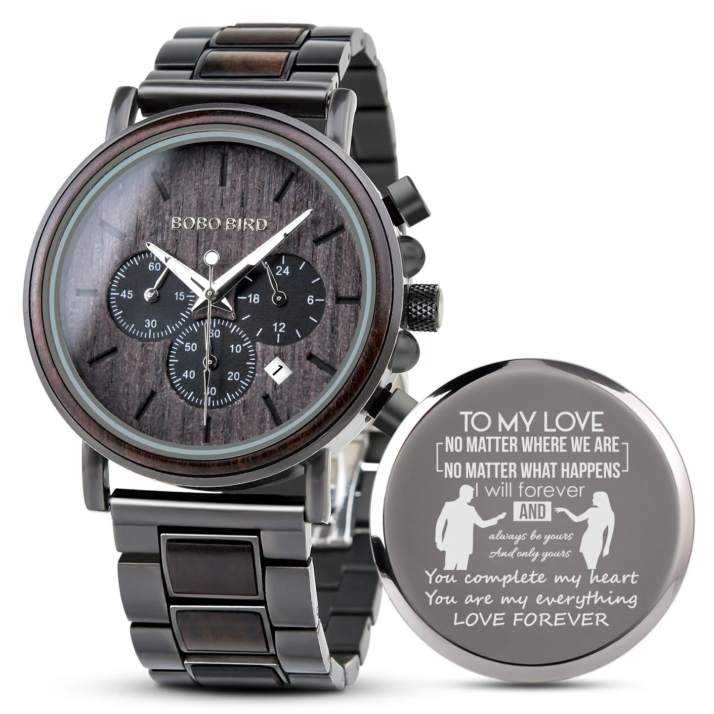 BOBO BIRD Model GQ026-1 Personalized Engraved Wooden Watch: A Timeless Gift for Him