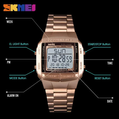 SKMEI 1381 Men's Large Dial Digital Sports Watch