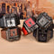 Oulm Rectangle Men’s Watch – Bold Design, Black Strap