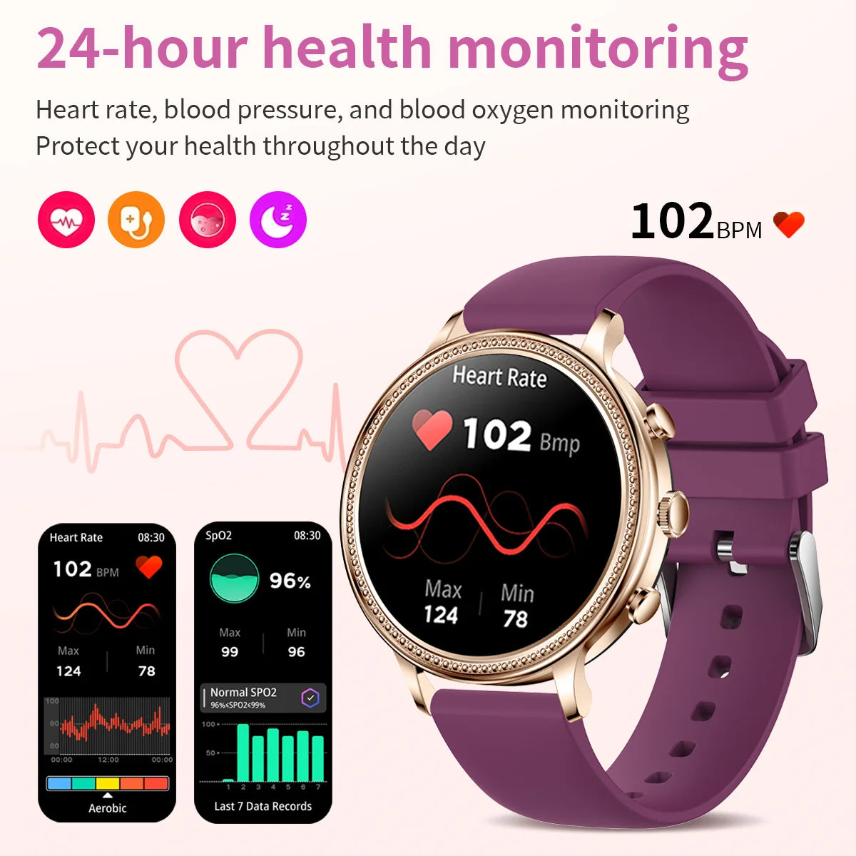 LIGE Luxury Smart Watches For Women - Bluetooth - Call Connected Phone - Health Monitor Sports