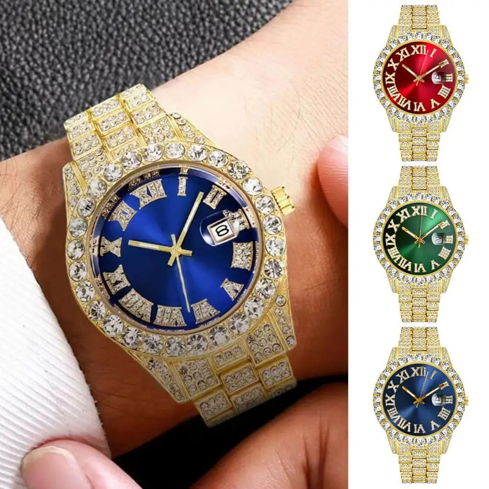 Luxury Hip Hop Men's Rhinestone Watch