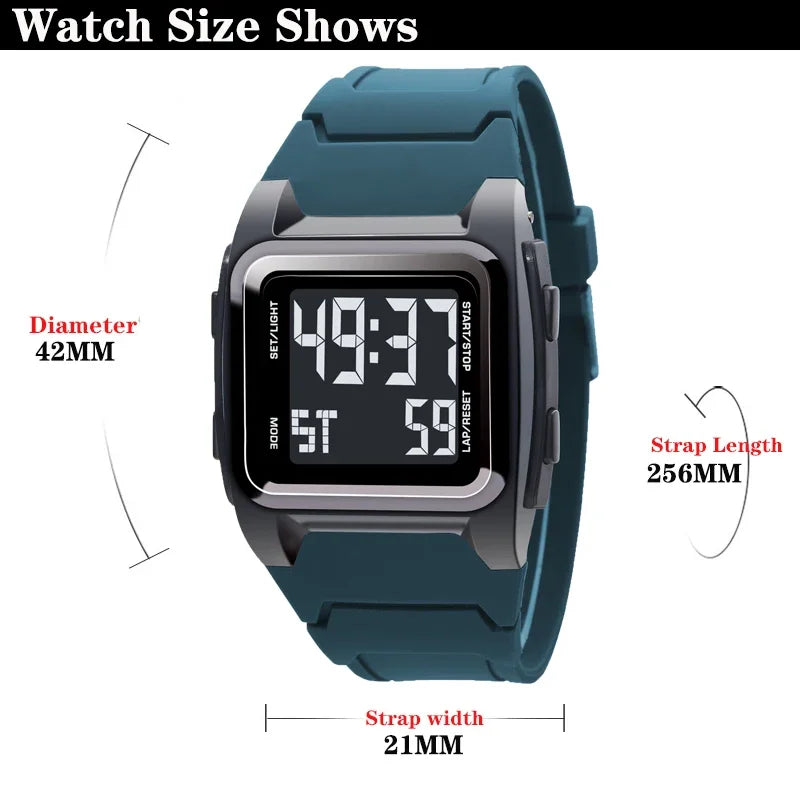 YIKAZE Men's 50M Waterproof Digital Sport Watch