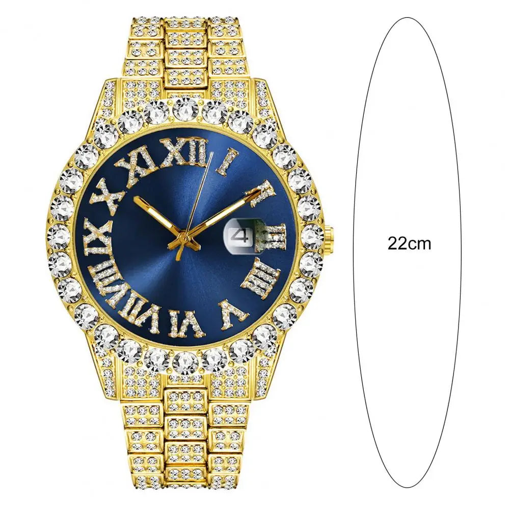 Luxury Hip Hop Men's Rhinestone Watch