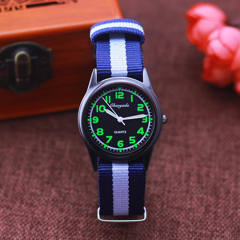 Chaoyada WristWatch Color Stripe Canvas Strap.